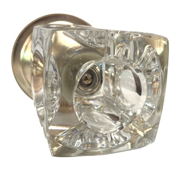 Vtg Rudolf Jurnikl Cut Glass Cube Candle Holder Chromed Silver Spike Sklo Union - Picture 5 of 5